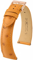 Bracelet en cuir Hirsch Massai Ostrich 04262175-7, brun, peau d'autruche, Quick Release