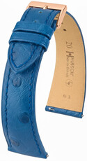 Bracelet en cuir Hirsch Massai Ostrich 04262185-7, bleu, peau d'autruche, Quick Release