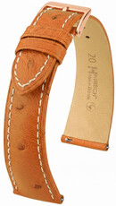 bracelet en cuir Hirsch Massai Ostrich L 04262071-7, marron, cuir d'autruche, longueur L, Quick Release