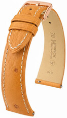 bracelet en cuir Hirsch Massai Ostrich L 04262074-7, marron, cuir d'autruche, longueur L, Quick Release