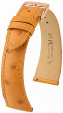bracelet en cuir Hirsch Massai Ostrich L 04262075-7, marron, cuir d'autruche, longueur L, Quick Release