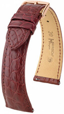 Bracelet en cuir Hirsch Regent 04107169-7, rouge, peau d'alligator, Quick Release