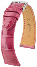 bracelet en cuir Hirsch London L 04207024-2, rose, cuir d'alligator, longueur L, Quick Release