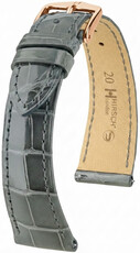 bracelet en cuir Hirsch London L 04207030-7, gris, cuir d'alligator, longueur L, Quick Release
