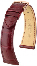 bracelet en cuir Hirsch London L 04207069-7, rouge, peau d'alligator, longueur L, Quick Release