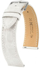 Bracelet en cuir Hirsch Genuine Croco 01808100-2, blanc, peau de crocodile, Quick Release