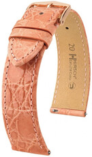Bracelet en cuir Hirsch Genuine Croco L 01808022-7, orange, cuir de crocodile, longueur L, Quick Release