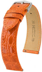 Bracelet en cuir Hirsch Genuine Croco L 01808076-2, orange, cuir de crocodile, longueur L, Quick Release