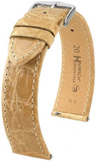 bracelet en cuir Hirsch Genuine Croco L 01808090-2, beige, cuir de crocodile, longueur L, Quick Release