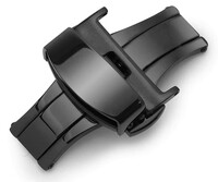 Noire boucle déployante papillon Ricardo pour montres