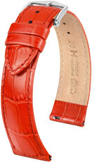 bracelet en cuir Hirsch Louisianalook L 03427020-2, rouge, cuir de veau, longueur L, Quick Release