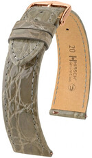 Bracelet en cuir Hirsch Genuine Croco 01808130-7, gris, peau de crocodile, Quick Release
