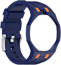 bracelet en silicone Ricardo Pinzolo (pour Swatch Royal Pop), Blue, avec étui, couronne à 12h