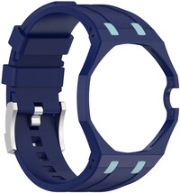 bracelet en silicone Ricardo Pinzolo (pour Swatch Royal Pop), Blue, avec pochette, couronne à 3h
