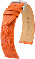 Bracelet en cuir Hirsch Genuine Croco 01808176-2, orange, peau de crocodile, Quick Release