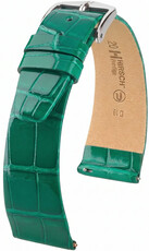Bracelet en cuir Hirsch Prestige 02207140-2, vert, peau d'alligator, Quick Release