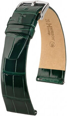 Bracelet en cuir Hirsch Prestige 02207141-2, vert, peau d'alligator, Quick Release