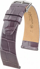 Bracelet en cuir Hirsch Prestige L 02207012-2, violet, cuir d'alligator, longueur L, Quick Release