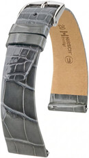 bracelet en cuir Hirsch Prestige L 02207030-2, gris, cuir d'alligator, longueur L, Quick Release