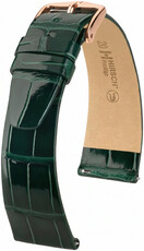 bracelet en cuir Hirsch Prestige L 02207041-7, vert, cuir d'alligator, longueur L, Quick Release