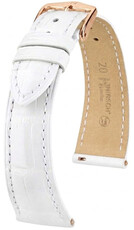 bracelet en cuir Hirsch London L 04207009-7, blanc, cuir d'alligator, longueur L, Quick Release