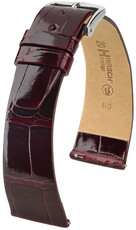 Bracelet en cuir Hirsch Prestige 02207160-2, rouge, peau d'alligator, Quick Release