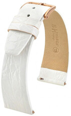 Bracelet en cuir Hirsch Prestige 02208100-7, blanc, peau de crocodile, Quick Release