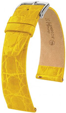Bracelet en cuir Hirsch Prestige 02208172-2, jaune, peau de crocodile, Quick Release