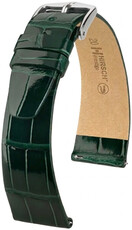 Bracelet en cuir Hirsch Prestige 02307141-2, vert, peau d'alligator, Quick Release