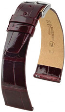 Bracelet en cuir Hirsch Prestige 02307160-2, rouge, peau d'alligator, Quick Release