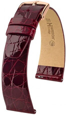 Bracelet en cuir Hirsch Prestige 02308160-7, rouge, peau de crocodile, Quick Release