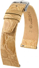 Bracelet en cuir Hirsch Prestige 02308190-2, beige, peau de crocodile, Quick Release