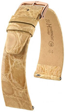 Bracelet en cuir Hirsch Prestige 02308190-7, beige, peau de crocodile, Quick Release