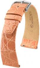 bracelet de montre en cuir Hirsch Prestige L 02208022-2, orange, cuir de crocodile, longueur L, Quick Release