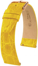 bracelet de montre en cuir Hirsch Prestige L 02208072-7, jaune, cuir de crocodile, longueur L, Quick Release