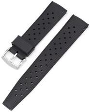 Bracelet en caoutchouc Ricardo Salerno premium 20mm, Black, Quick Release