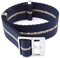 Bracelet en textile Ricardo Mantova premium, Blue/Beige, NATO