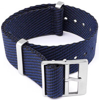Bracelet en textile Ricardo Mantova premium, Blue/Black, NATO