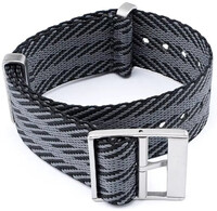 Bracelet en textile Ricardo Mantova premium, Gray/Black, NATO