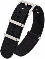 Bracelet en textile Ricardo Olbia premium, Black, NATO
