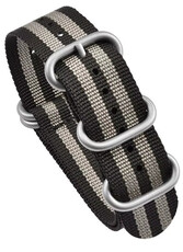 Bracelet en textile Ricardo Ravenna premium, Black/Gray, NATO