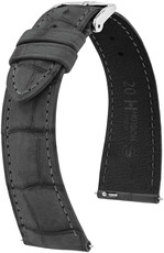 bracelet en cuir Hirsch London Nubuk L 04277030-2, gris, cuir d'alligator, longueur L, Quick Release
