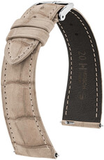bracelet en cuir Hirsch London Nubuk L 04277090-2, beige, cuir d'alligator, longueur L, Quick Release