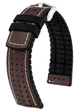 Bracelet en cuir Hirsch Tiger L 0915002010-2, marron, veau, longueur L, Quick Release