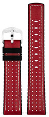 Bracelet en cuir Hirsch Tiger L 0915002020-2, rouge, veau, longueur L, Quick Release
