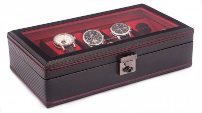 Coffret à montres Friedrich Lederwaren Carbon 32048-2