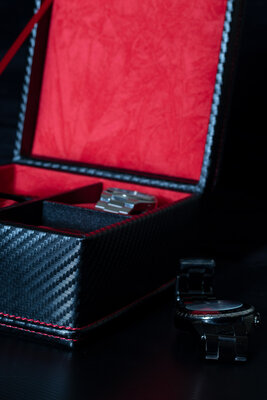 Coffret à montres Friedrich Lederwaren Carbon 32049-2
