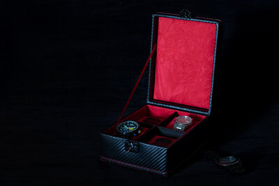 Coffret à montres Friedrich Lederwaren Carbon 32049-2