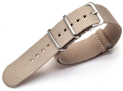 Bracelet en nylon Ricardo, beige, NATO
