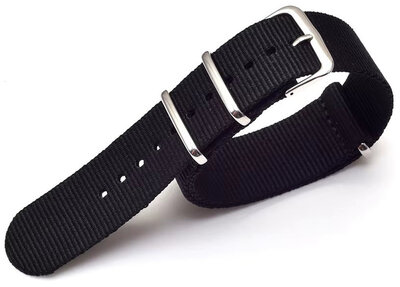 Bracelet en nylon Ricardo, noir, NATO